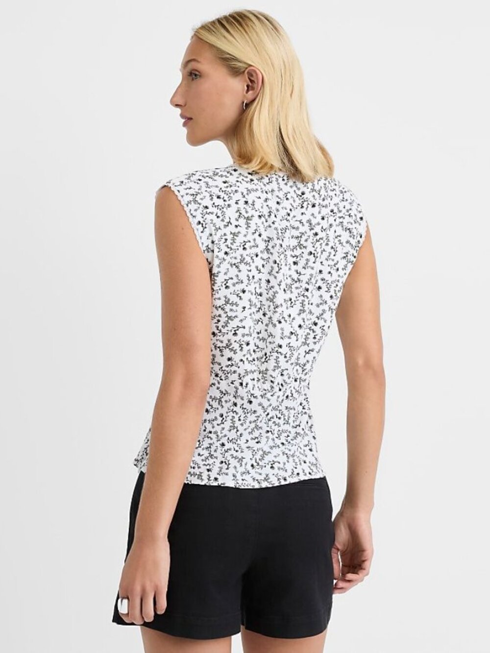 Loft Floral Lace Trim Cap Sleeve Top Size 0 Boho Romantic Lace Summer 2026 - Picture 4 of 9